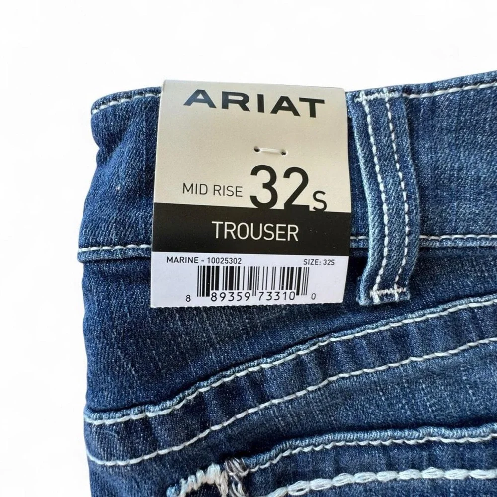 Ariat Real Denim Mid Rise Boot Cut Jeans Blue Denim 32 S New with Tag - Picture 3 of 7